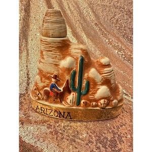 Vtg 1969 Arizona Decanter Heritage China Removable Cork Top Ezra Brooks Empty